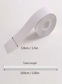2卷,6.4m長,防水防霉膠帶,適用於廚房防潮、馬桶防水帶、水槽縫隙防水墊、洗手間角落密封帶、瓷磚間縫密封黏合劑 - 白色 - 查看 2