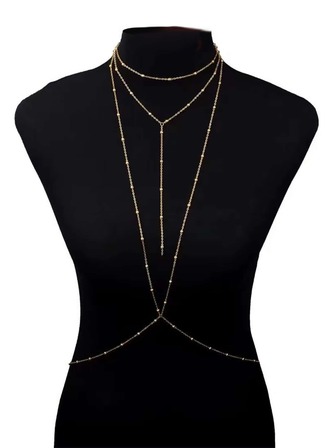 1 件夏季海滩珠宝比基尼身体链，独特创意设计，性感百搭腰链