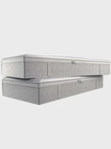 Bolsa de Almacenamiento Organizador Armarios Closet Cobijas Ropa Plegable - Gris Claro - Ver 4