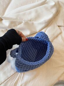 Rỗng Móc sự thêu Túi đi biển - Màu xanh lam - Xem 5