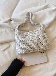 Kỳ nghỉ Phong cách Xu hướng: Cắt giảm Móc sự thêu Nách Cái túi - trắng - Xem 3