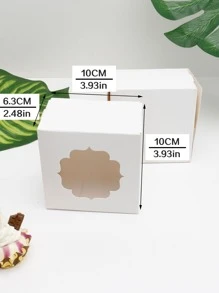 10 hộp đóng gói món tráng miệng ngày lễ tình nhân cho Macarons, kẹo, bánh quy, v.v. (Thiết kế cửa sổ trong suốt) - trắng - Xem 5