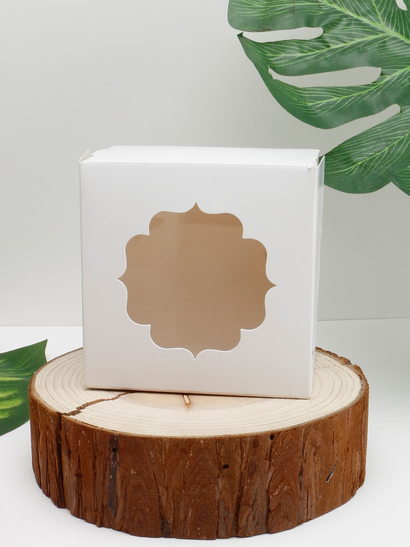 10 hộp đóng gói món tráng miệng ngày lễ tình nhân cho Macarons, kẹo, bánh quy, v.v. (Thiết kế cửa sổ trong suốt) - trắng - Xem 1