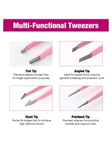 FADVAN Fadvan Tweezers Set 4piece Professional Stainless Steel Tweezers Precision Tweezers For Eyelash Extension Eyebrows Facial Blackhead