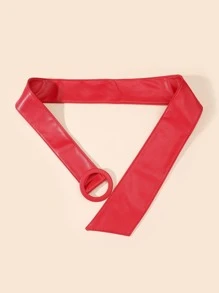 1pc Women's Simple & Fashionable Leather Belt With Buckle, Knot Decoration, Slimming, Perfect For Dress, No Hole Halloween Summer, School