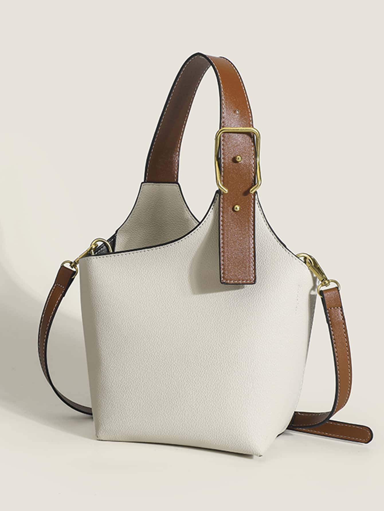 Đúng mốt Của phụ nữ Mini Túi Bucket , Linh hoạt Túi đeo chéo Có Áo Xử lý - trắng - Xem 1