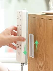 1pc White Cable Organizer, Daily Wall Mounted Desk Accessory For Office Back To School - White - View 1