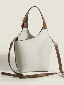 Đúng mốt Của phụ nữ Mini Túi Bucket , Linh hoạt Túi đeo chéo Có Áo Xử lý - trắng - Xem 2