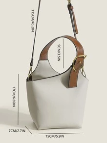 Đúng mốt Của phụ nữ Mini Túi Bucket , Linh hoạt Túi đeo chéo Có Áo Xử lý - trắng - Xem 4