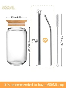 1 pieza botella de pajita transparente con pajita - transparente - Ver 8