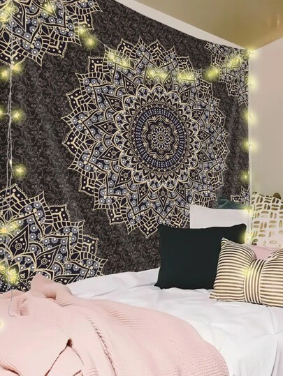 1pc Bohemian Mandala Printed Tapestry, Flag For Room, Room Decor, Tapestry, Wall Decor, Wall Art ,Room Stuffs, Flags For Room, Home Decor, Tapestries, Wall Tapestry