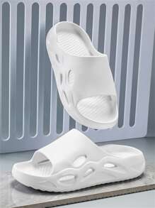 Dép quai hậu thời trang nam thiết kế khoét lỗ, thích hợp sử dụng trong nhà và bãi biển - trắng - Xem 2