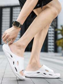 Dép quai hậu thời trang nam thiết kế khoét lỗ, thích hợp sử dụng trong nhà và bãi biển - trắng - Xem 9