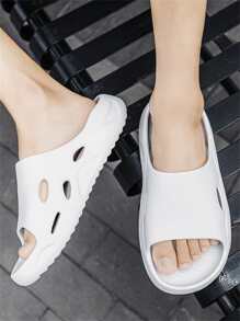 Dép quai hậu thời trang nam thiết kế khoét lỗ, thích hợp sử dụng trong nhà và bãi biển - trắng - Xem 6