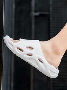 Dép quai hậu thời trang nam thiết kế khoét lỗ, thích hợp sử dụng trong nhà và bãi biển - trắng - Xem 10