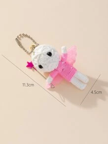 1 pieza Llavero trenzado con dibujos animados - Blanco - Ver 3