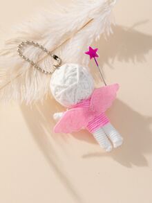 1 pieza Llavero trenzado con dibujos animados - Blanco - Ver 2