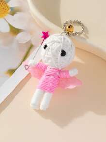 1 pieza Llavero trenzado con dibujos animados - Blanco - Ver 1