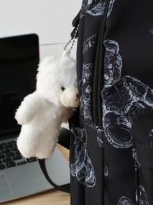 Đen Viết tháu Balo Của phụ nữ Hàn Quốc Phiên bản Dung lượng lớn Nhẹ Tải Giảm Ba lô Cao đẳng Học sinh Đơn giản Ba lô - màu đen - Xem 4