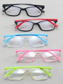 5 cặp kính mát Unisex nhiều màu trơn cho người lớn và trẻ em, kèm hộp đựng kính và khăn lau kính - Nhiều màu - Xem 3