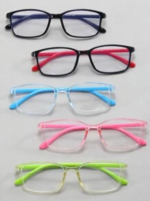 5 cặp kính mát Unisex nhiều màu trơn cho người lớn và trẻ em, kèm hộp đựng kính và khăn lau kính - Nhiều màu - Xem 1