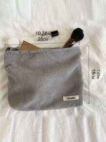 Large Capacity Corduroy Cosmetic Bag Raspberry Pink, For Stationery, Toiletries, Digital Accessories Storage Organizer For Travel Storage Bag,Makeup Bag,Cosmetic Bag,Vacation Organizer,Large Capacity Makeup Organizer Makeup Case, For Lipstick, Brush, Skincare, Mobile Phone, Coin, Small Items, For Home,Gift,Vacation And Festival Halloween Christmas Multifunctional Use,Boho Vibes,For Holiday Beach, Bathroom Collection, Bedroom Collection, Large Capacity