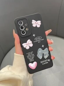 Bow & Slogan Graphic Phone Case - Multicolor - View 2