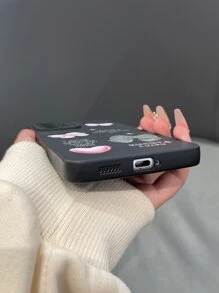 Bow & Slogan Graphic Phone Case - Multicolor - View 4