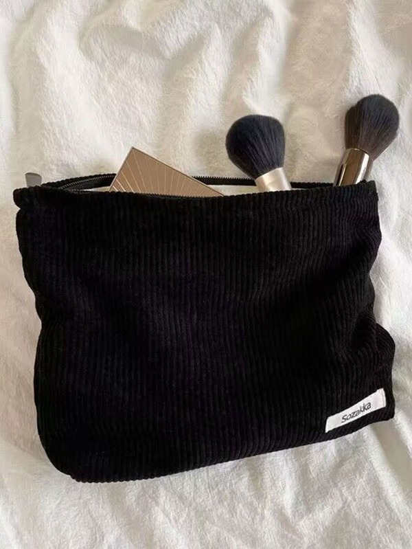 Large-Capacity Corduroy Cosmetic Bag Raspberry Pink For Stationery, Cosmetics, Digital Products Storage Organization For Travel Storage Bag,Makeup Bag,Cosmetic Bag,Vacation Organizer,Large Capacity Makeup Organizer Makeup Case, For Lipstick, Brush, Skincare, Mobile Phone, Coin, Small Items, For Home,Gift,Vacation And Festival Halloween Christmas Multifunctional Use,Boho Vibes,For Holiday Beach, Bathroom Collection, Bedroom Collection, Large Capacity