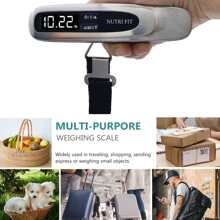數字行李重量秤重負荷50公斤/110磅,手提式便攜旅行背包秤台,帶鉤行李箱在機場,目標設置和超重警報,母親禮物情人節禮物,聖帕特里克節 - 銀色 - 查看 4