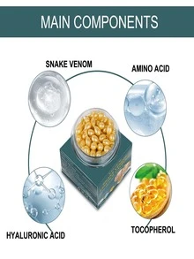 30入組蛇精華膠囊,抗衰緊縮保濕閃電面部精華 - 黃色 - 查看 3