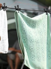 1 Pack Portable Clothesline with 12 Clothespins, Windproof Travel Clothesline Stretchy Retractable Elastic Laundry Clothes Line for Backyard, Vacation Hotel, Balcony Clothes Drying Line - Black - View 2