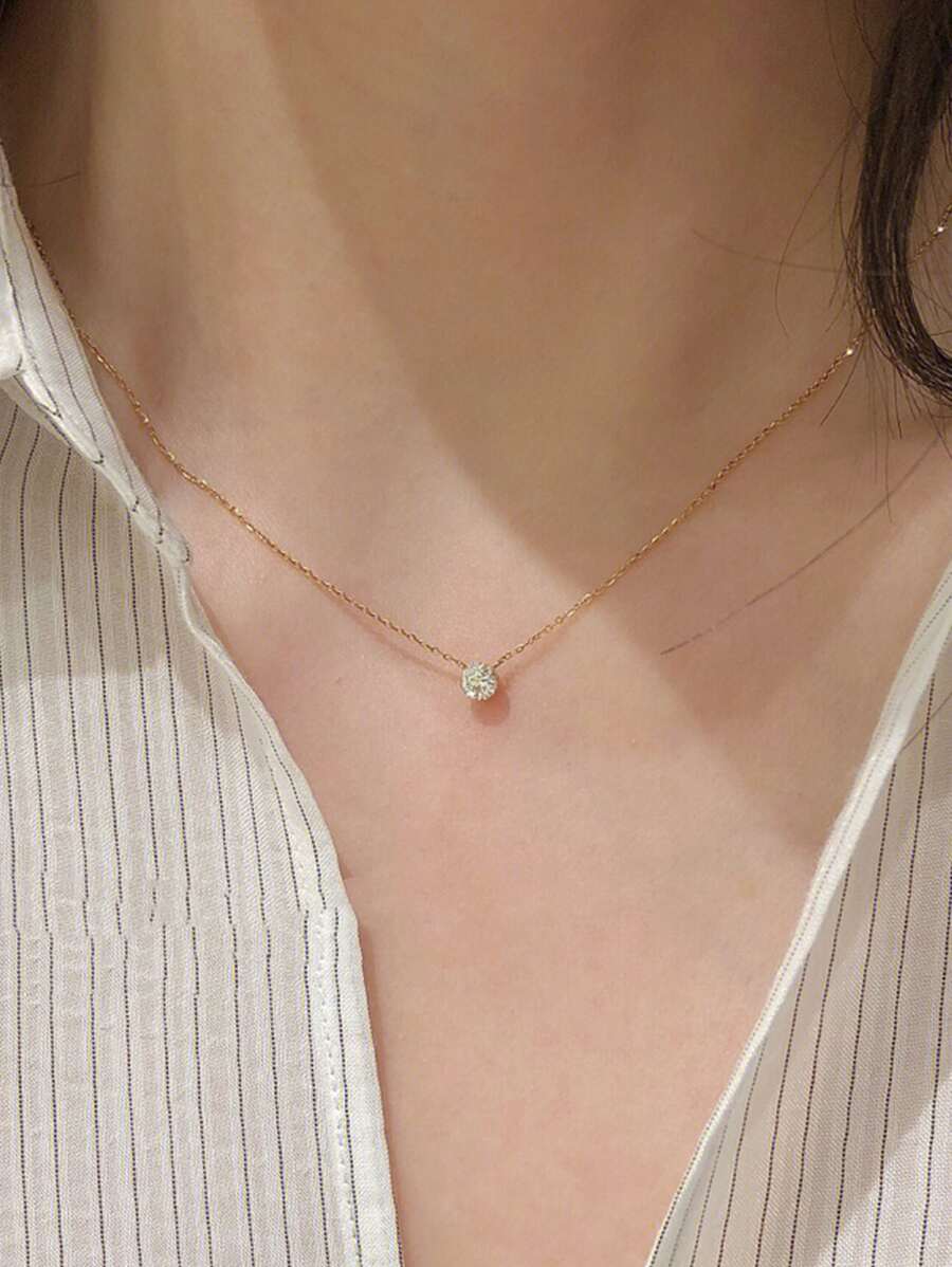 Nooxian 1條彩色不銹鋼項鍊鑲嵌水鑽