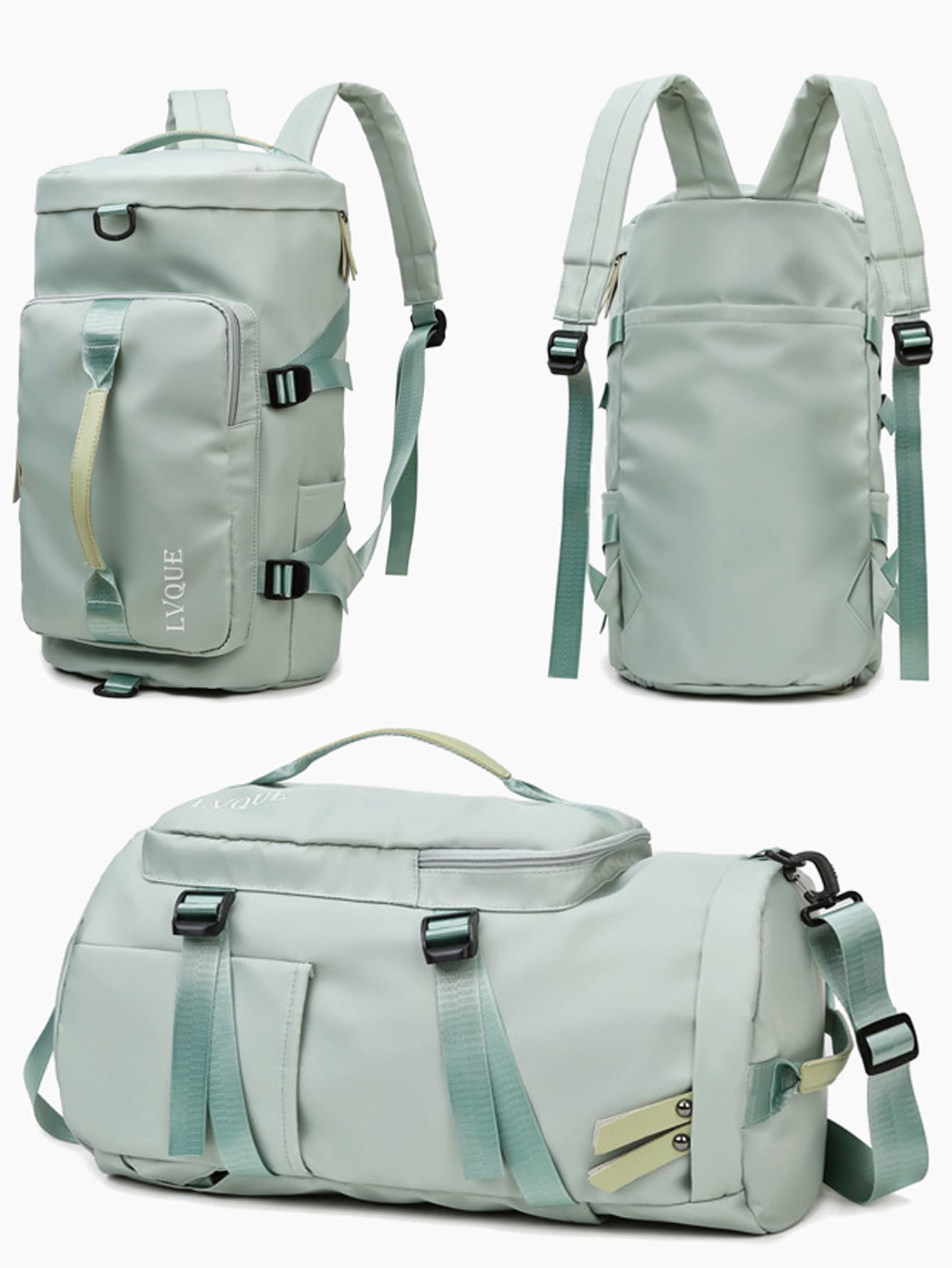 1pc Letter Graphic Multifunction Wet Dry Separation Pocket Training Bag - Green - View 1