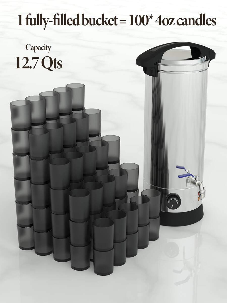 Electric Wax Melter for Candle Making, Large Melting Pot with Temperature Control and Pour Spout, Ideal for Small-Scale Commercial or Home Use - 銀色 - 查看 1