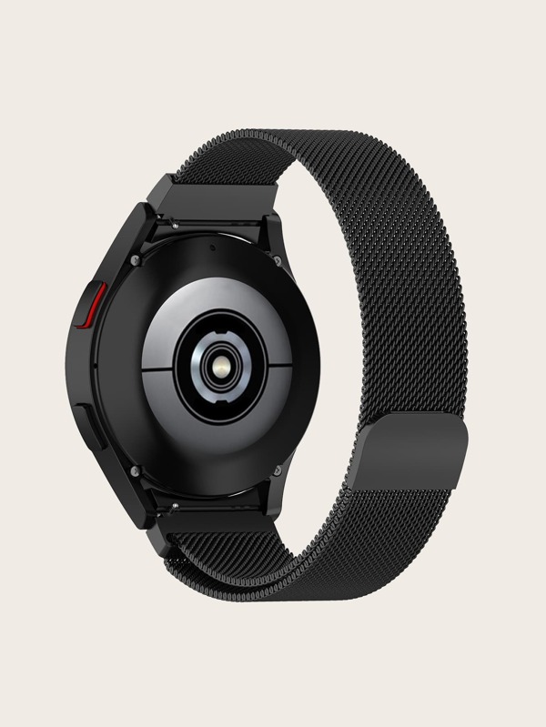 1 pezzo Cinturino magnetico milanese nero con perlina e testa regolabili per Samsung Galaxy Watch 40/43/44/46/47mm 6/6 Classic/5 Pro/4/4 Classic