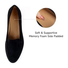 Women's Fashionable Comfortable Shallow Mouth Flat Shoes,Simple And Versatile Slip-On Loafers - 黑色 - 查看 3