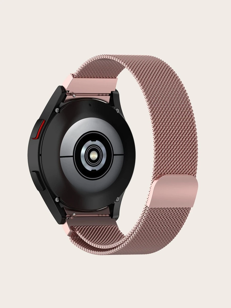 1入組粉色米蘭環形錶帶,帶磁性閉合和連接器,適用於 40/43/44/46/47 毫米三星 Galaxy Watch 6/6 Classic/5 Pro/4/4 Classic - 粉色 - 查看 1