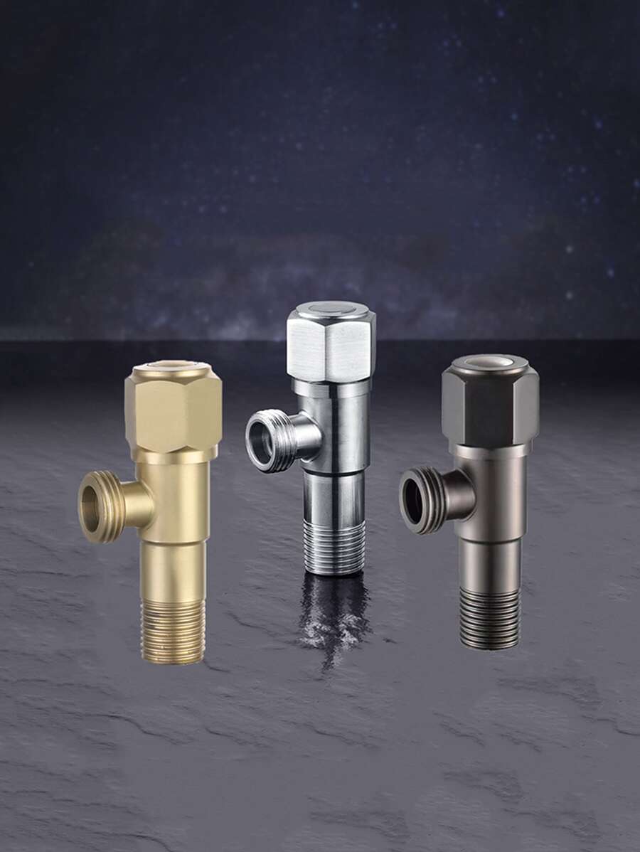 (金色)三角形閥門304不銹鋼熱的&寒冷開關廁所閥門熱水器角閥門廁所洗衣機開關適用於家庭 - 金色 - 查看 1