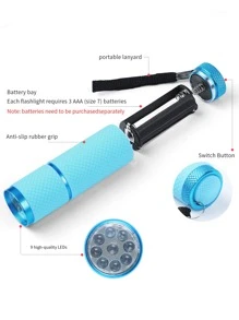 甲油燈固化燈,迷你指甲藝術手電筒設計led燈,1pc便攜式快速干燥指甲藝術工具,gel X燈用於凝膠指甲閃光固化燈,led指甲燈便攜式迷你指甲烘乾器凝膠甲油美甲工具美甲膠膠uv膠usb手電筒家用diy美甲工具女孩最佳禮物 - 藍色 - 查看 6