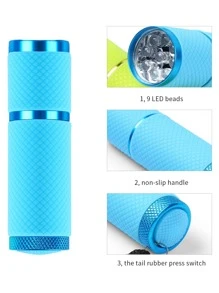 甲油燈固化燈,迷你指甲藝術手電筒設計led燈,1pc便攜式快速干燥指甲藝術工具,gel X燈用於凝膠指甲閃光固化燈,led指甲燈便攜式迷你指甲烘乾器凝膠甲油美甲工具美甲膠膠uv膠usb手電筒家用diy美甲工具女孩最佳禮物 - 藍色 - 查看 8