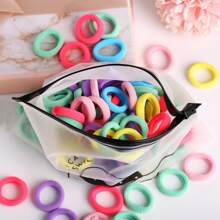 100 dây buộc tóc liền mạch màu kẹo cho bé gái Thích hợp sử dụng hàng ngày - Nhiều màu - Xem 1