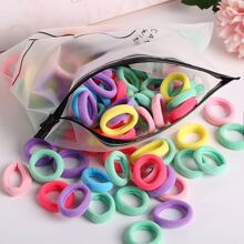 100 dây buộc tóc liền mạch màu kẹo cho bé gái Thích hợp sử dụng hàng ngày - Nhiều màu - Xem 2