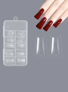 100 Cái/hộp Dài Hình Vịt Giả Đầu Móng Tay Che Nửa Acrylic Ấn Vào Móng Tay Giả Nối Dài Cho Pháp Làm Móng Tay dụng Cụ Làm Móng Tay - Trong sáng - Xem 3