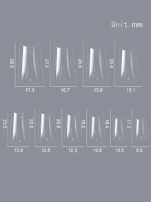 100 Cái/hộp Dài Hình Vịt Giả Đầu Móng Tay Che Nửa Acrylic Ấn Vào Móng Tay Giả Nối Dài Cho Pháp Làm Móng Tay dụng Cụ Làm Móng Tay - Trong sáng - Xem 5