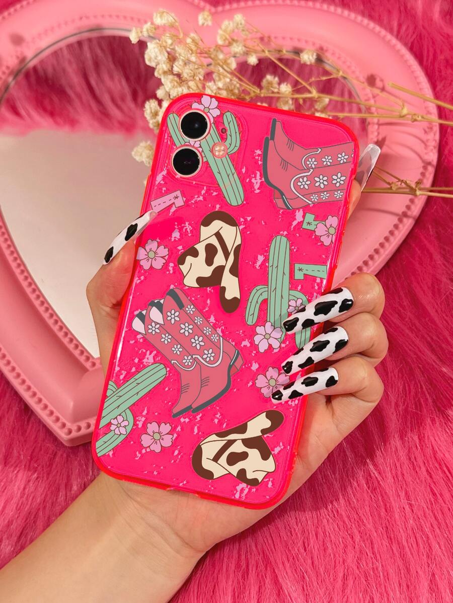 1入組彩色西方風格圖案手機殼適用於iphone - 彩色 - 查看 1