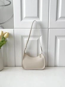 時尚簡約風腋窩包 - 米色 - 查看 1