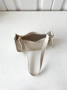 時尚簡約風腋窩包 - 米色 - 查看 5