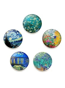 5 miếng dán tủ lạnh từ tính pha lê sáng tạo hình Van Gogh Starry Night kích thước 2,5cm dùng trang trí nhà cửa, quà tặng sinh nhật, tốt nghiệp - Nhiều màu - Xem 3