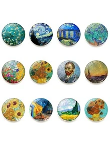 5 miếng dán tủ lạnh từ tính pha lê sáng tạo hình Van Gogh Starry Night kích thước 2,5cm dùng trang trí nhà cửa, quà tặng sinh nhật, tốt nghiệp - Nhiều màu - Xem 1